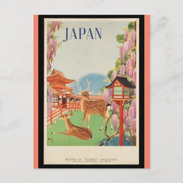 Reiseplakat Vintage, Japan, Postkarte (Vorderseite)