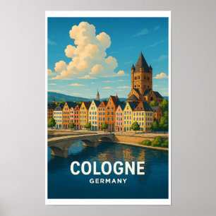 Reiseplakat Vintage Köln Deutschland - Bunt Poster