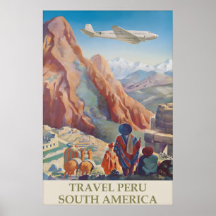 Reiseplakat Vintage Peru Machu Picchu Anden Poster