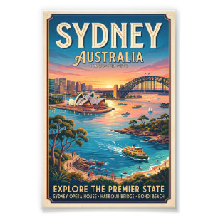 Reiseplakat Vintage Sydney Australien Fotodruck