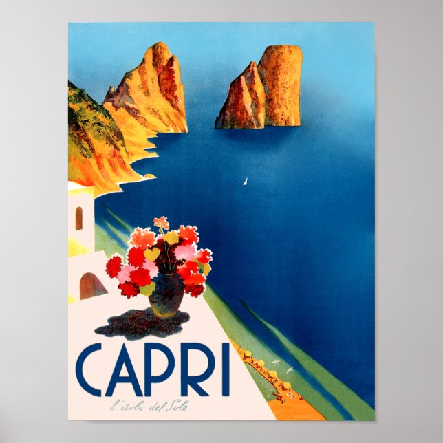 Reiseplakat von Capri, Italien Poster (Vorne)
