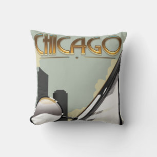 Reiseplakat von Chicago Kissen