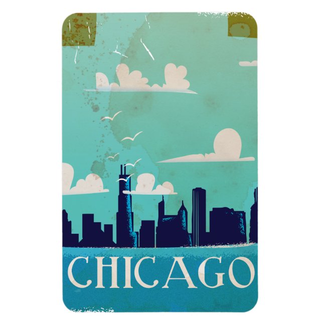 Reiseplakat von Chicago Magnet (Vertikal)