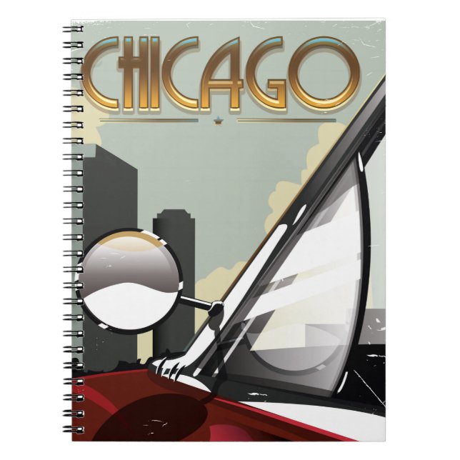 Reiseplakat von Chicago Notizblock (Vorderseite)