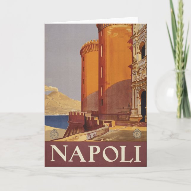 Reiseplakat von Vesuv und der Bucht von Neapel Karte (Vorderseite)