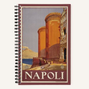 Reiseplakat von Vesuv und der Bucht von Neapel Notizbuch