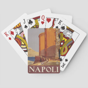 Reiseplakat von Vesuv und der Bucht von Neapel Spielkarten