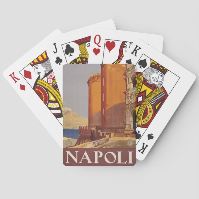 Reiseplakat von Vesuv und der Bucht von Neapel Spielkarten (Rückseite)