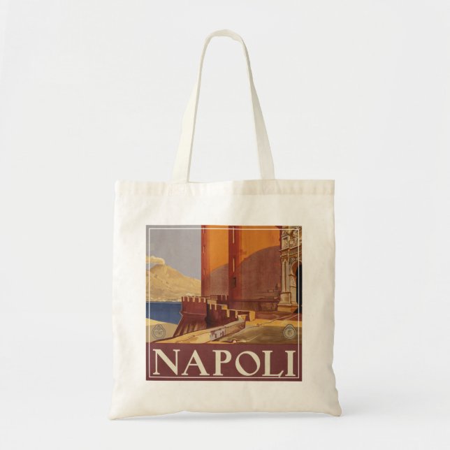 Reiseplakat von Vesuv und der Bucht von Neapel Tragetasche (Vorne)