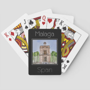 Reiseplakat Wasserfarbe Malaga Spanien Spielkarten