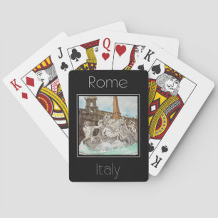 Reiseplakat Wasserfarbe Rom Italien Spielkarten