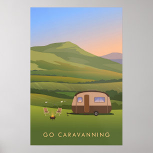 Reiseplakat Wohnwagenfahren Poster