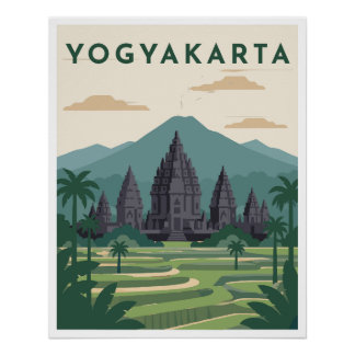 Reiseplakat Yogyakarta Indonesien Poster