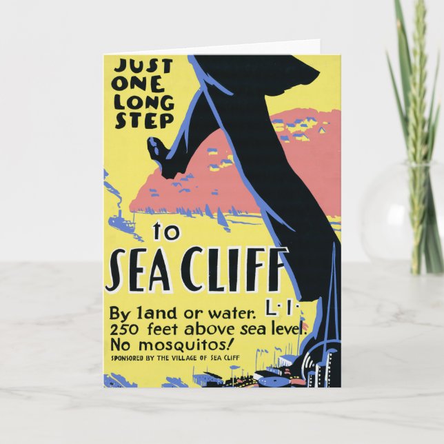 Reiseplakat zur Förderung von Sea Cliff, Long Isla Karte (Vorderseite)