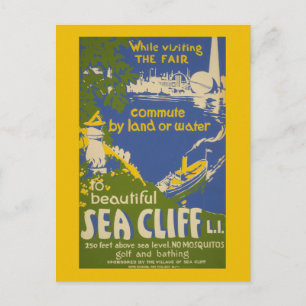 Reiseplakat zur Förderung von Sea Cliff, Long Isla Postkarte