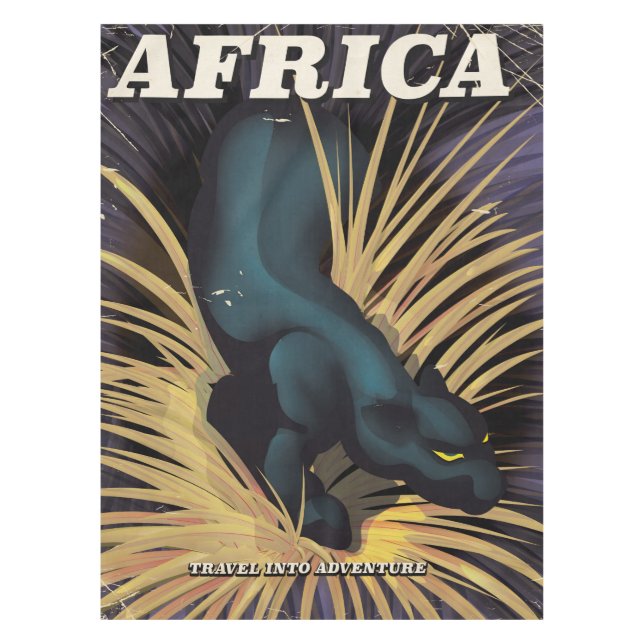 Reiseplakatdruck in Afrika Tischdecke (Vorderseite)