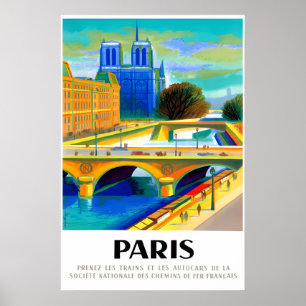 Reiseplakate im Vintage-Stil von Paris Poster