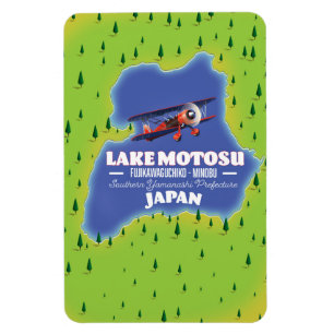 Reiseplan des Motosu-Sees in Japan. Magnet