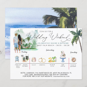 Reiseplan für das Hochzeitswochenende   Tropischer Einladung