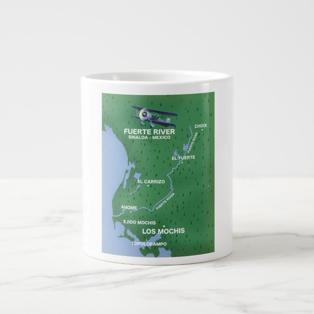 Reiseplan für Mexiko: Fürte Fluss Sinaloa Jumbo-Tasse (Vorderseite)