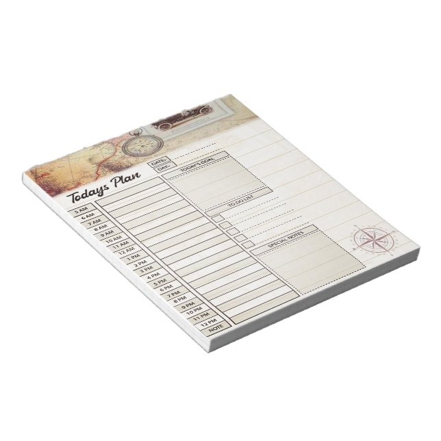 Reiseplan Notizblock (angewinkelt)