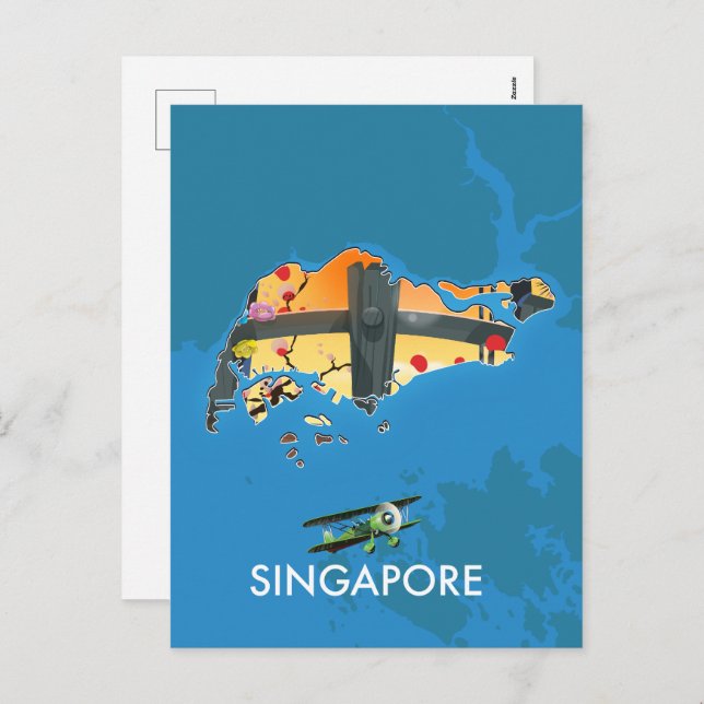 Reiseplan Singapurs Feiertagspostkarte (Vorne/Hinten)
