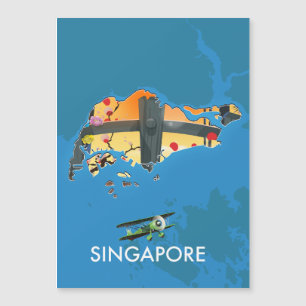 Reiseplan Singapurs Magnetkarte