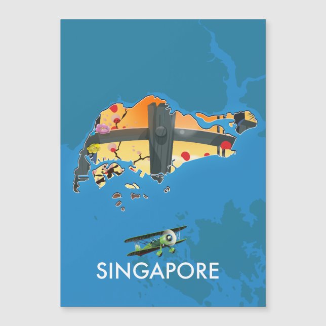 Reiseplan Singapurs Magnetkarte (Vorderseite)
