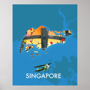 Reiseplan Singapurs Poster