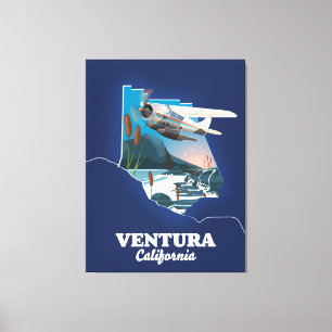 Reiseplan Ventura California Leinwanddruck