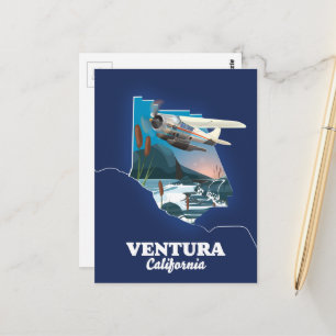 Reiseplan Ventura California Postkarte