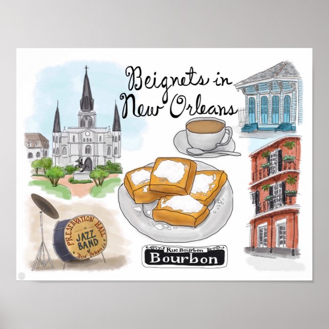 Reiseplaner: Beignets in New Orleans Poster (Vorne)