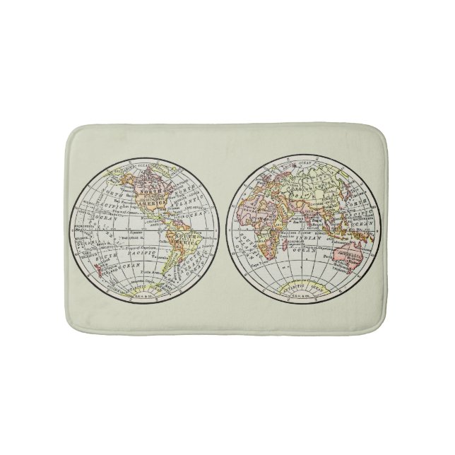 Reiseplaner Erde 1916 Welatlas Badematte (Vorderseite)