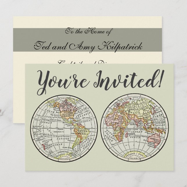 Reiseplaner Erde 1916 Welatlas Einladung (Vorne/Hinten)