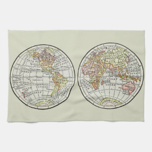 Reiseplaner Erde 1916 Welatlas Geschirrtuch
