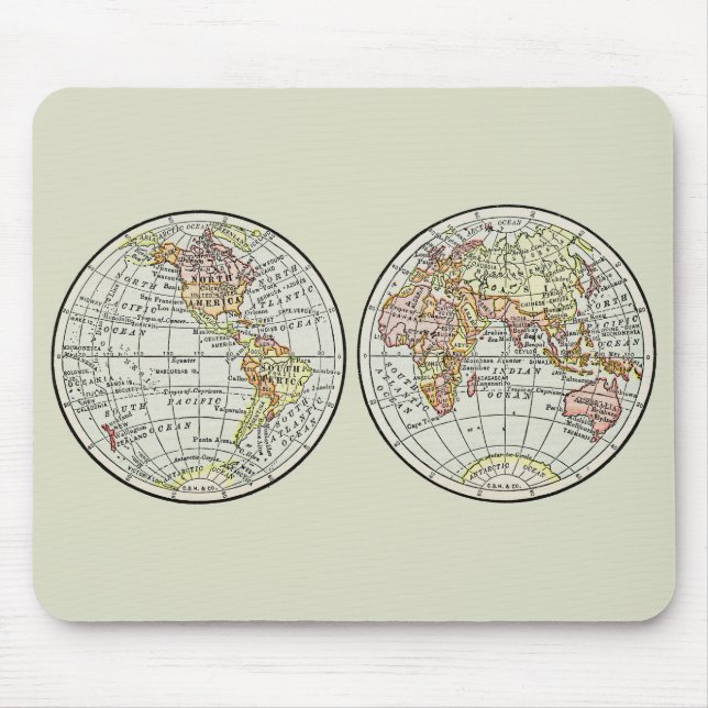 Reiseplaner Erde 1916 Welatlas Mousepad (Vorne)