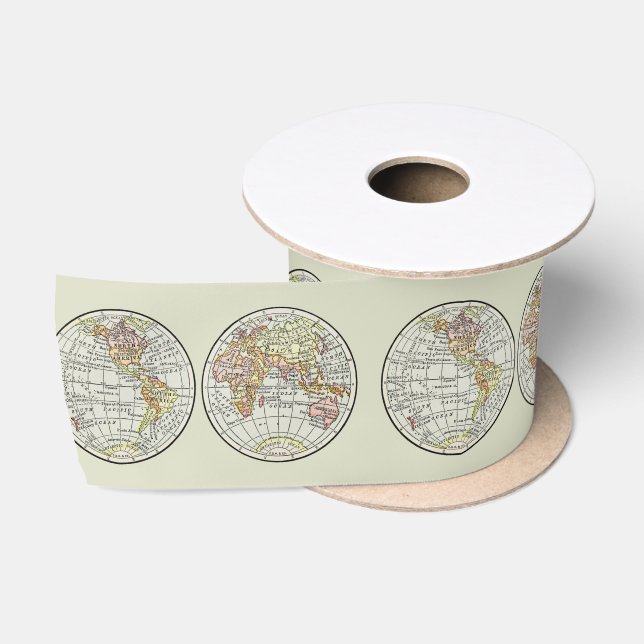 Reiseplaner Erde 1916 Welatlas Satinband (Spule)