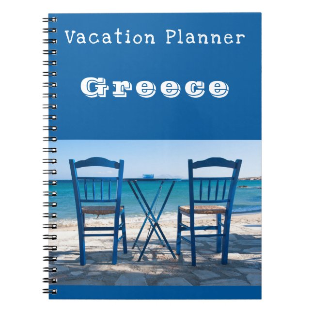 Reiseplaner Griechenland blau anpassbar Notizblock (Vorderseite)