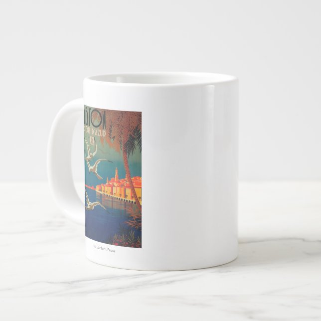 Reiseposter der französischen Riviera Nr. 1 Jumbo-Tasse (Vorderseite Links)