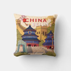 Reiseposter Peking China Asiatische Stadt-Wandku Kissen