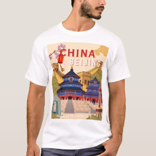 Reiseposter Peking China Asiatische Stadt-Wandku T-Shirt