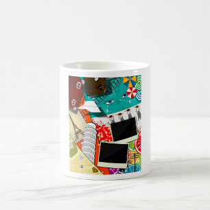 Reiserollage mit Ikonischen Sehenswürdigkeiten Url Kaffeetasse