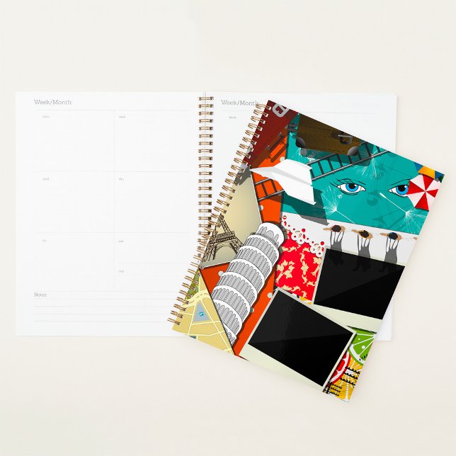 Reiserollage mit Ikonischen Sehenswürdigkeiten Url Planer (Von Creator hochgeladen)