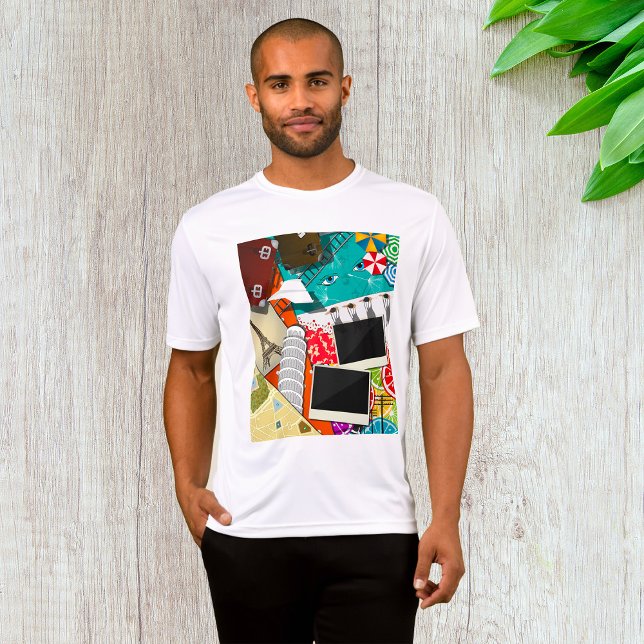 Reiserollage mit Ikonischen Sehenswürdigkeiten Url T-Shirt (Von Creator hochgeladen)