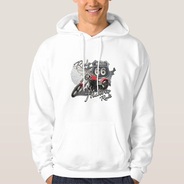 Reiseroute 66,Vintages Motorrad-Hooded Sweatshirt (Vorderseite)