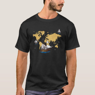 Reiseschiffe Kartographie Reiseland Welt M T-Shirt