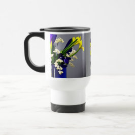 Reiseschmiedewanne mit blauen Blume Reisebecher
