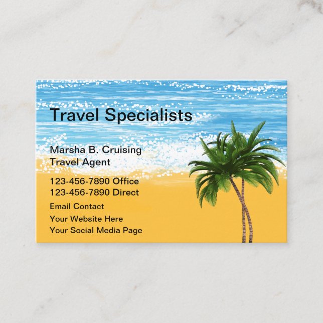 Reisespezialist Tropical Theme Visitenkarte (Vorderseite)