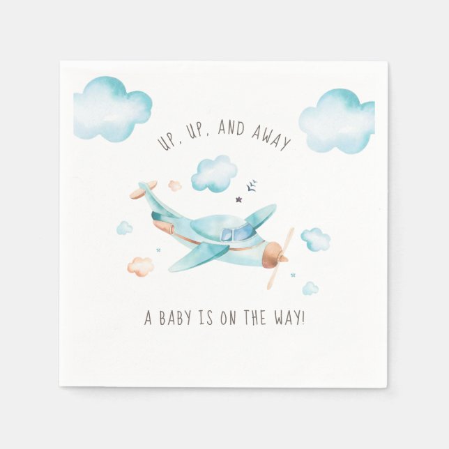 Reisespielzeug Airplane Boy Baby Showservice Serviette (Vorderseite)