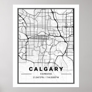 Reisestadtkarte Calgary Alberta Kanada Poster